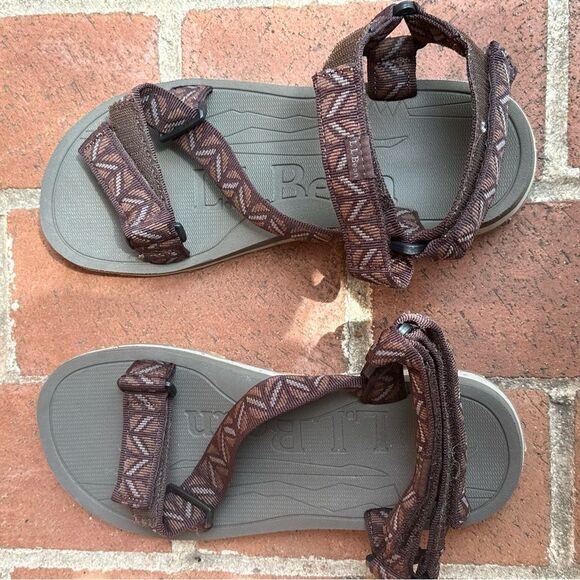 L.L. Bean Katahdin Geo 4 Point Sandals Coffee Bean Brown Men’s Size 8 NEW main image 4